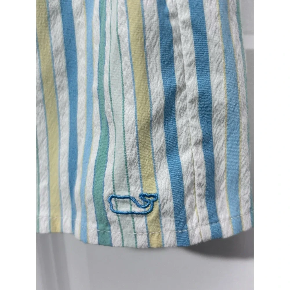 Vinyard Vines Girls Performance Seersucker Flutter Sleeve Dress‎ L Preppy 0385
